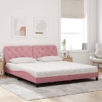 Letto con Materasso Rosa 180x200 cm in Velluto