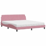 Letto con Materasso Rosa 180x200 cm in Velluto