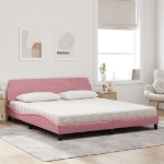 Letto con Materasso Rosa 180x200 cm in Velluto