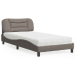 Letto con Materasso Tortora 100x200 cm in Tessuto