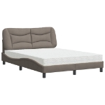 Letto con Materasso Tortora 120x200 cm in Tessuto