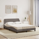 Letto con Materasso Tortora 120x200 cm in Tessuto