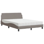 Letto con Materasso Tortora 140x200 cm in Tessuto