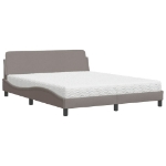 Letto con Materasso Tortora 160x200 cm in Tessuto