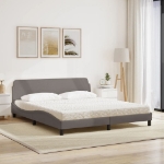 Letto con Materasso Tortora 180x200 cm in Tessuto