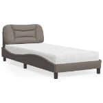 Letto con Materasso Tortora 90x190 cm in Tessuto