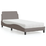 Letto con Materasso Tortora 90x200 cm in Tessuto