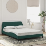 Letto con Materasso Verde Scuro 120x200 cm in Velluto