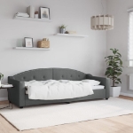 Letto da Giorno Grigio Scuro 80x200 cm in Tessuto