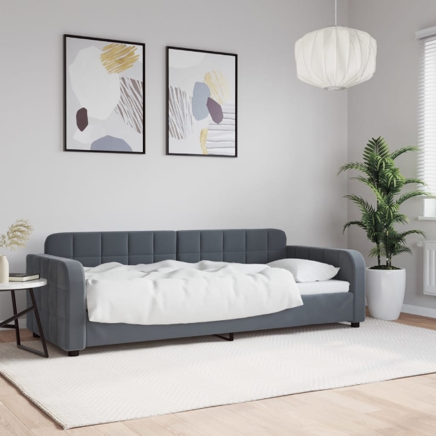 Letto da Giorno Grigio Scuro 80x200 cm in Velluto