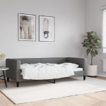 Letto da Giorno Grigio Scuro 90x190 cm in Tessuto