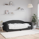 Letto da Giorno Nero 90x190 cm in Tessuto