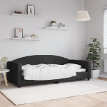 Letto da Giorno Nero 90x200 cm in Tessuto