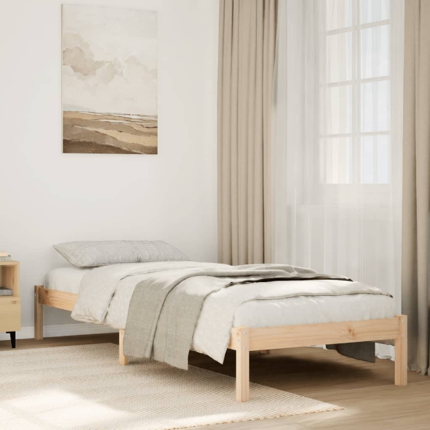 Letto Extra Lungo senza Materasso 100x210 cm in Legno di Pino