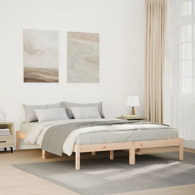 Letto Extra Lungo senza Materasso 140x210 cm in Legno di Pino