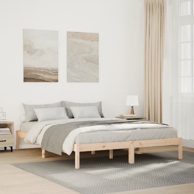 Letto Extra Lungo senza Materasso 140x220 cm in Legno di Pino