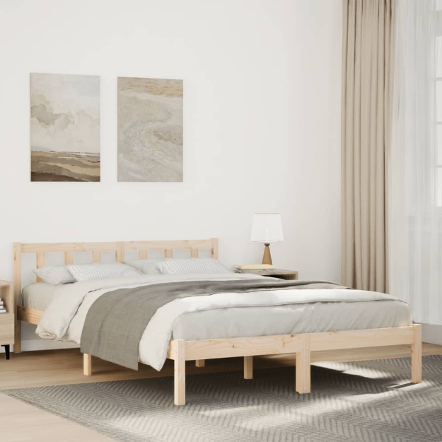 Letto Extra Lungo senza Materasso 140x220cm Legno Massello Pino