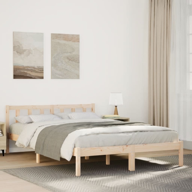 Letto Extra Lungo senza Materasso 160x210 cm in Legno di Pino