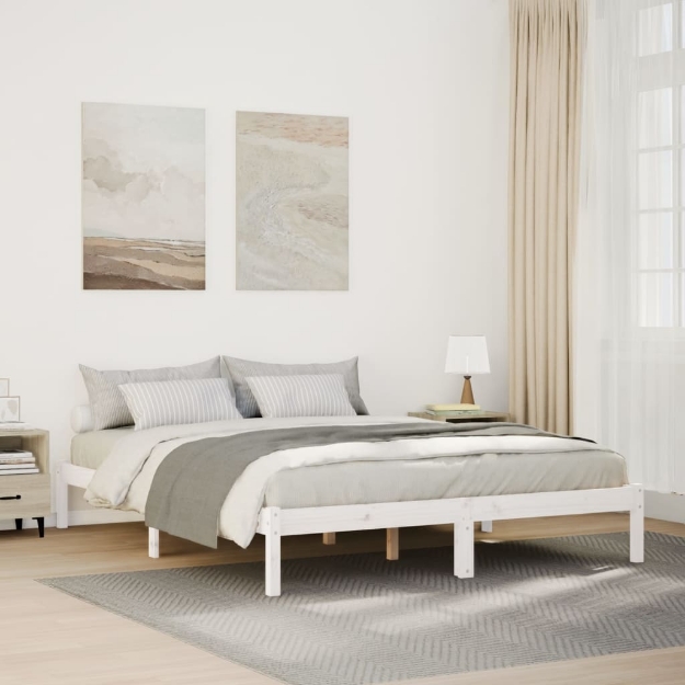 Letto Extra Lungo senza Materasso 160x210 cm in Legno di Pino