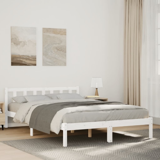 Letto Extra Lungo senza Materasso 160x210 cm in Legno di Pino