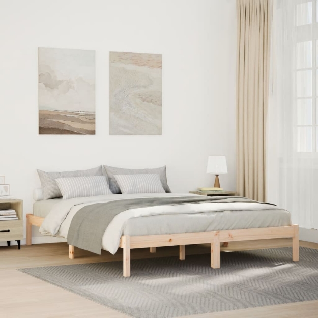 Letto Extra Lungo senza Materasso 160x220 cm in Legno di Pino