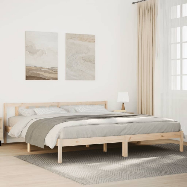 Letto Extra Lungo senza Materasso 180x210 cm in Legno di Pino