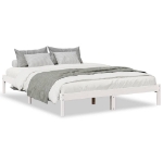 Letto Extra Lungo senza Materasso Bianco 140x220 cm in Pino