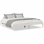 Letto Extra Lungo senza Materasso Bianco 200x210 cm in Pino