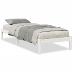 Letto Extra Lungo senza Materasso Bianco 80x220 cm in Pino