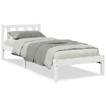 Letto Extra Lungo senza Materasso Bianco 90x210 cm in Pino