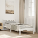 Letto Extra Lungo senza Materasso Bianco 90x220 cm in Pino