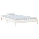 Letto Impilabile Bianco 100x200cm in Legno Massello di Pino