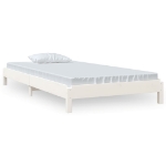 Letto Impilabile Bianco 75x190 cm in Legno Massello di Pino