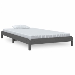 Letto Impilabile Grigio 100x200cm in Legno Massello di Pino