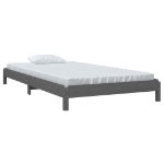 Letto Impilabile Grigio 100x200cm in Legno Massello di Pino