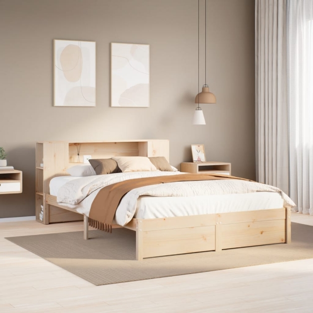 Letto Libreria senza Materasso 120x200cm Legno Massello di Pino