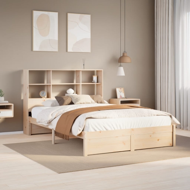 Letto Libreria senza Materasso 120x200cm Legno Massello di Pino