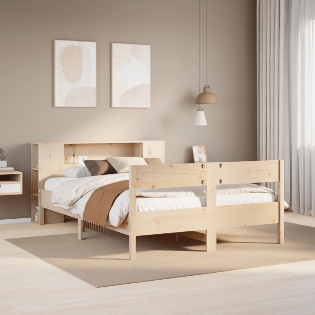 Letto Libreria senza Materasso 135x190 cm in Legno di Pino