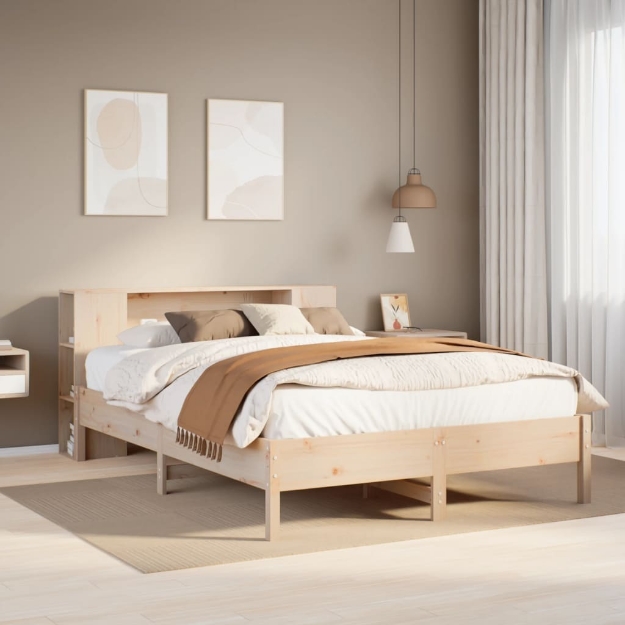 Letto Libreria senza Materasso 135x190 cm in Legno di Pino