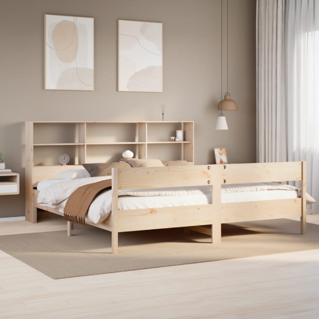 Letto Libreria senza Materasso 180x200 cm in Legno di Pino