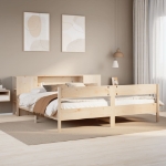 Letto Libreria senza Materasso 200x200 cm in Legno di Pino