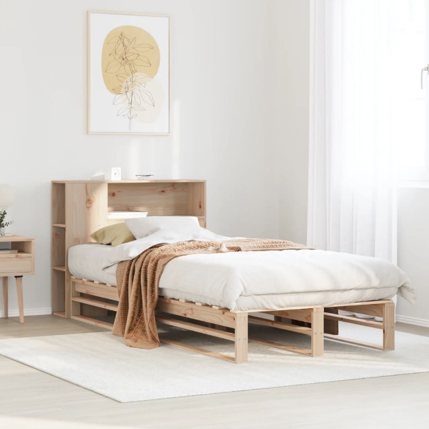 Letto Libreria senza Materasso 90x200 cm Legno Massello