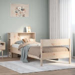 Letto Libreria senza Materasso 90x200 cm Legno Massello Pino