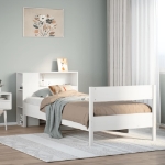 Letto Libreria senza Materasso Bianca 90x200 cm Legno di Pino