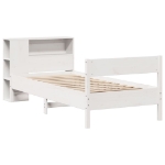 Letto Libreria senza Materasso Bianca 90x200 cm Legno di Pino