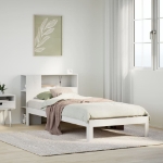 Letto Libreria senza Materasso Bianca 90x200 cm Legno di Pino