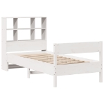 Letto Libreria senza Materasso Bianco 100x200 cm Legno di Pino