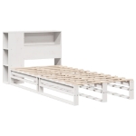 Letto Libreria senza Materasso Bianco 100x200 cm Legno Massello