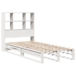 Letto Libreria senza Materasso Bianco 100x200 cm Legno Massello