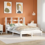 Letto Libreria senza Materasso Bianco 120x190 cm Legno di Pino